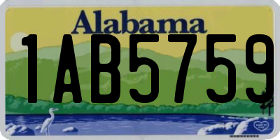 AL license plate 1AB5759