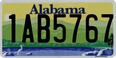 AL license plate 1AB5767