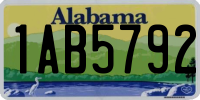 AL license plate 1AB5792