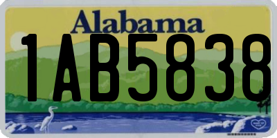 AL license plate 1AB5838