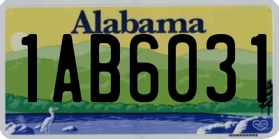 AL license plate 1AB6031