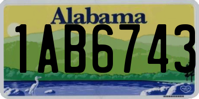 AL license plate 1AB6743