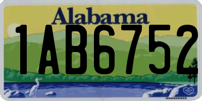 AL license plate 1AB6752