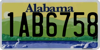 AL license plate 1AB6758