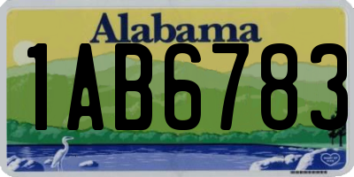 AL license plate 1AB6783