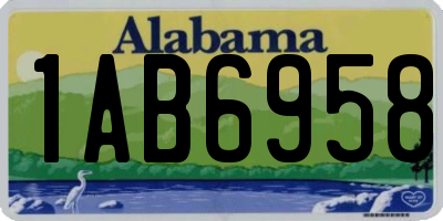 AL license plate 1AB6958