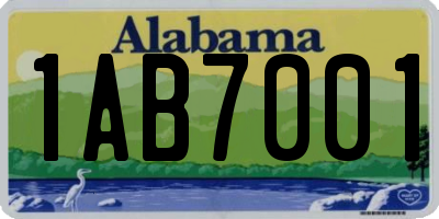 AL license plate 1AB7001