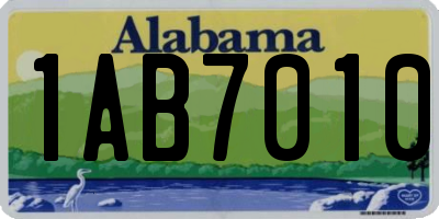 AL license plate 1AB7010