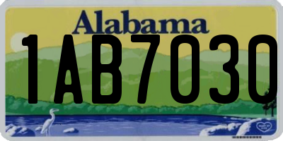 AL license plate 1AB7030