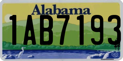 AL license plate 1AB7193