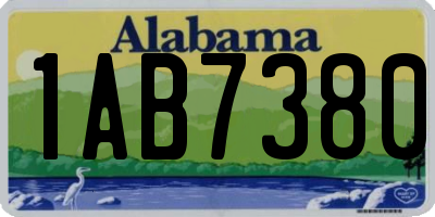 AL license plate 1AB7380