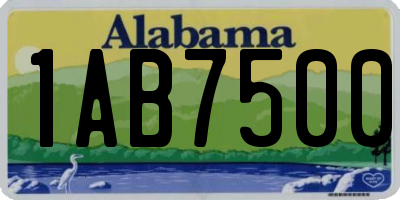 AL license plate 1AB7500