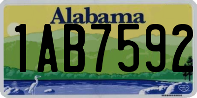 AL license plate 1AB7592