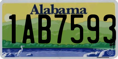 AL license plate 1AB7593