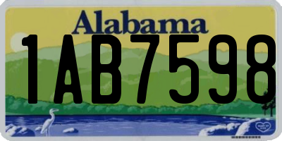 AL license plate 1AB7598