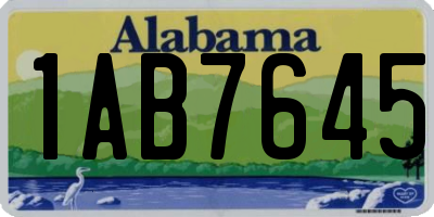 AL license plate 1AB7645