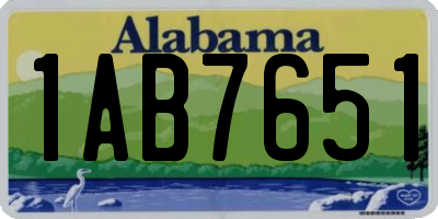 AL license plate 1AB7651