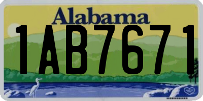 AL license plate 1AB7671