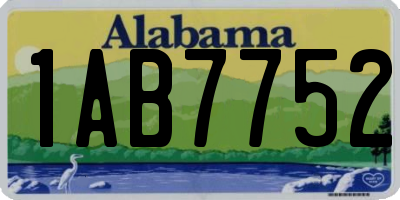 AL license plate 1AB7752