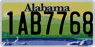 AL license plate 1AB7768