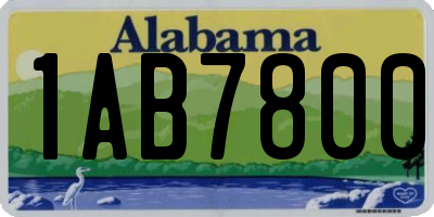 AL license plate 1AB7800