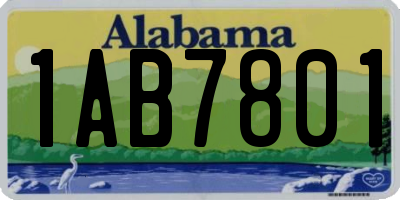 AL license plate 1AB7801