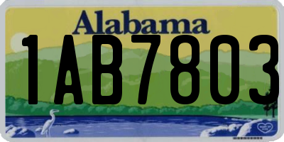 AL license plate 1AB7803