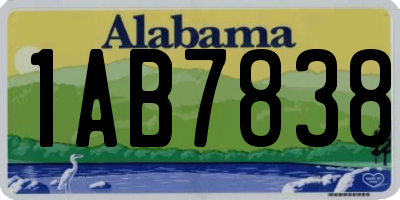 AL license plate 1AB7838