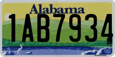 AL license plate 1AB7934