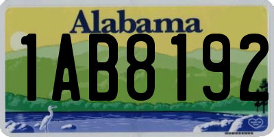 AL license plate 1AB8192