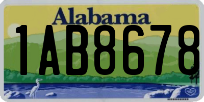 AL license plate 1AB8678