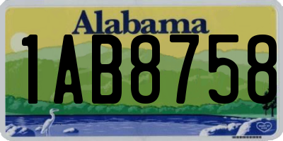 AL license plate 1AB8758