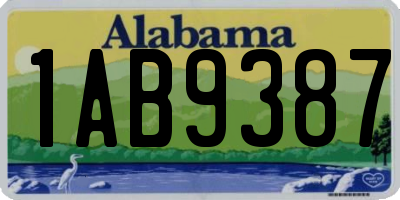 AL license plate 1AB9387