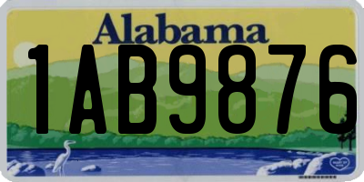 AL license plate 1AB9876