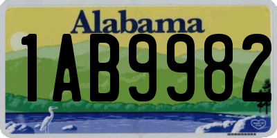 AL license plate 1AB9982