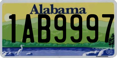 AL license plate 1AB9997