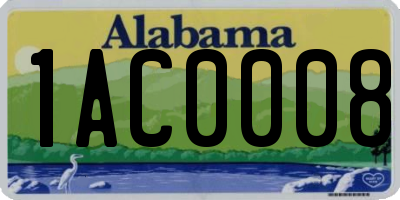 AL license plate 1AC0008