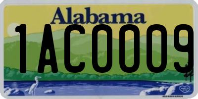 AL license plate 1AC0009