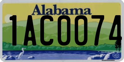 AL license plate 1AC0074