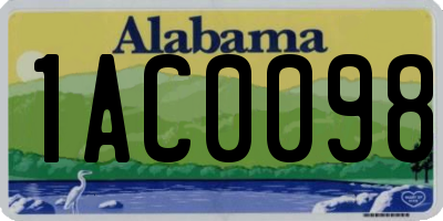 AL license plate 1AC0098