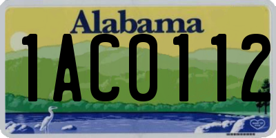 AL license plate 1AC0112