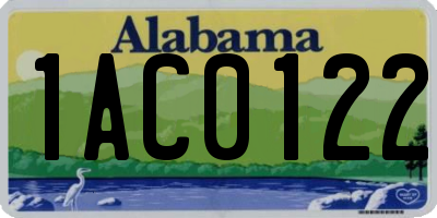 AL license plate 1AC0122