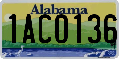 AL license plate 1AC0136