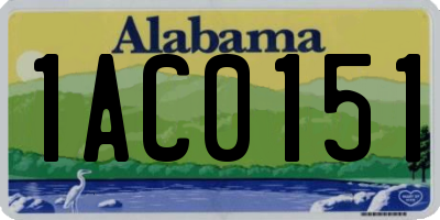AL license plate 1AC0151