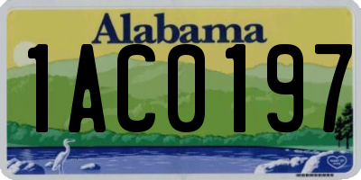 AL license plate 1AC0197