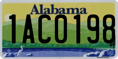 AL license plate 1AC0198