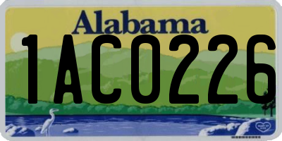 AL license plate 1AC0226