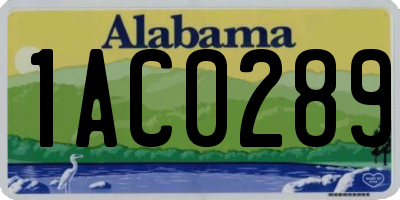 AL license plate 1AC0289