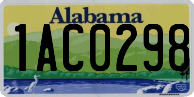AL license plate 1AC0298