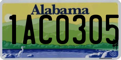 AL license plate 1AC0305